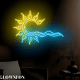 thumbnail image 3 of Glowneon Abstract Sun And Waves Neon Sign, Sunrise On The Beach Decor, 3 of 5