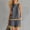 Dark Gray, variant on Women's Cotton Linen 2-Piece Outfit Contrast Trim Round Neck Sleeveless Top Pocket Shorts Casual Summer Set Army Green XL(XL)