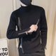 thumbnail image 2 of Ropa de motociclista para hombre, jersey de cuello alto con cremallera, suéter de punto para hombre, cuello alto con cremallera, cuello negro, ropa de calle Y2k con calefacción X, 2 of 5