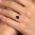 thumbnail image 4 of Gem Stone King 14K Two Tone Gold Red Rhodolite Garnet and Lab Grown Diamond Engagement Ring for Women | 2.16 Cttw | Oval 9X7MM | Gemstone January Birthstone | Size 6, 4 of 6