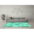 thumbnail image 3 of Ahgly Company Indoor Square Abstract Turquoise Blue Modern Area Rugs, 8' Square, 3 of 4