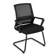 thumbnail image 1 of Costway 1 PCS Office Guest Chair with Lumbar Support, Breathable Mesh Back without Wheels Black, 1 of 7
