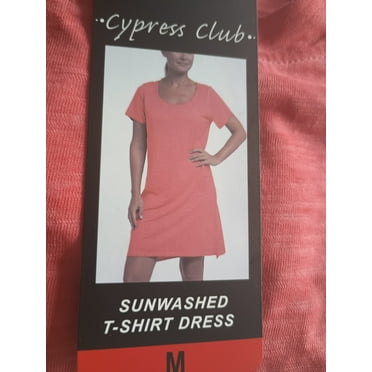 Cypress Club Women's Sunwashed T-Shirt Dress Size: M, Color: Rose of Sharon