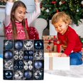 thumbnail image 4 of Adornos de bolas para árbol de Navidad, 44 unidades, juego de decoración de bolas navideñas irrompibles, diseño retro con grietas, bolas para árbol de Navidad, 4 of 5