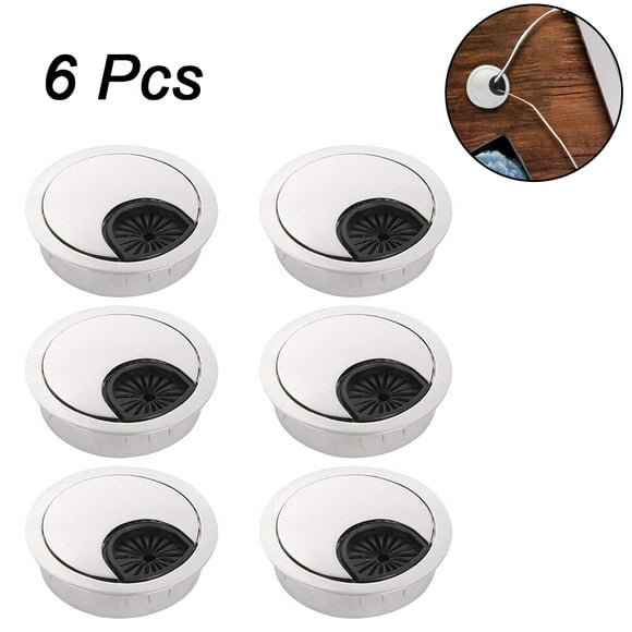 6 Pcs Organisateur de Câble de Bureau en Plastique avec Œillets et Trous