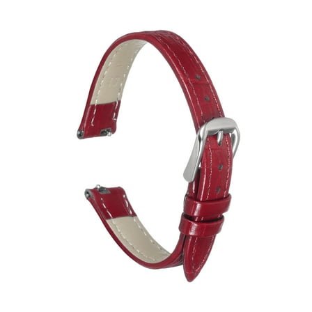 Uxcell Quick Release Leather Watch Band 13mm Embossed Pattern Leather Watch Strap Replacement for Men Women, Red