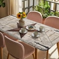 thumbnail image 3 of Texas Star Vintage Table Cloths for 6 Foot Rectangle Tables, Retro Brown Berry Wooden Patio Waterproof Elastic Fitted Tablecloths, Washable Rectangular Table Cover for Camping, 3 of 8
