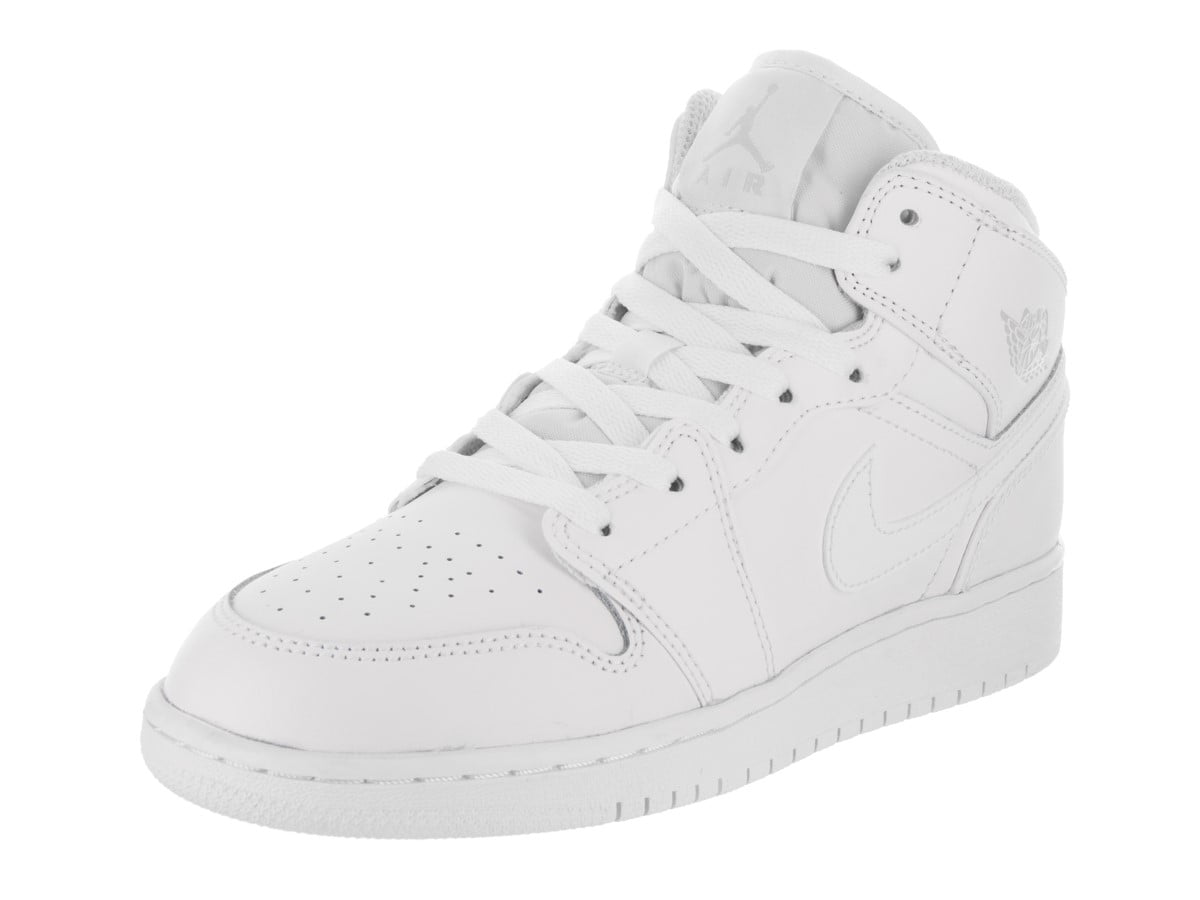 Jordan - Nike Jordan Kids Air Jordan 1 Mid BG White/Pure Platinum/Wht