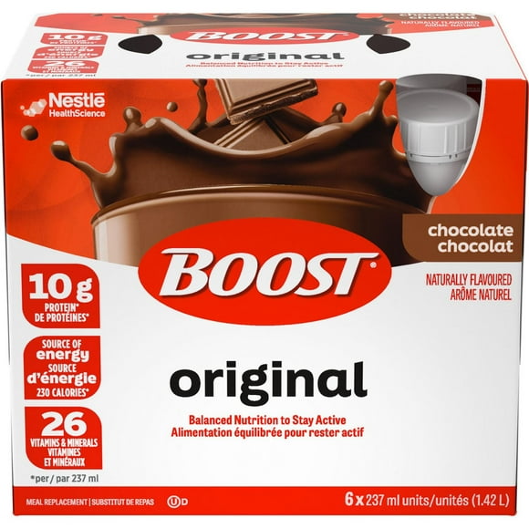 BOOST Original Meal Replacement Drink – Chocolate, 6 x 237 ml, 6 x 237 ML