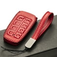 thumbnail image 5 of Vitodeco Leather Smart Key Fob Case Cover Protector Compatible with Genesis GV70, GV80, G70, G80 (2021-2025 Models) - 8-Button, Red, 5 of 6