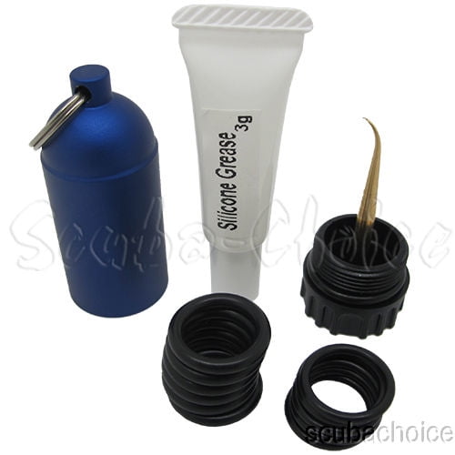 Scuba Choice Scuba Diving Mini Tank Key Ring with ORings and Silicone Grease 3g, Blue