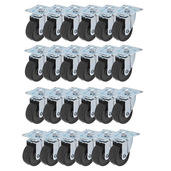 PET-U 24 Pack 2 Inch Small Casters, Heavy Duty No Noise Swivel Casters, Suitable for Furniture, Trolleys, Industrial Do Not Hurt Floors