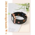 thumbnail image 6 of Wearlizer Floral Band Compatible with Apple Watch Band Women 41/40/38/45/44/42/46/49mm(Ultra) Cute Fancy Handmade Daisy Stitched Leather Designer Strap for iWatch Series 10/9/8/SE/7/6/5/4/3/2/1, 6 of 7