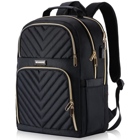 Mochila Kuosdaz para portátil de viaje de 15,6 pulgadas para niñas adolescentes, color negro