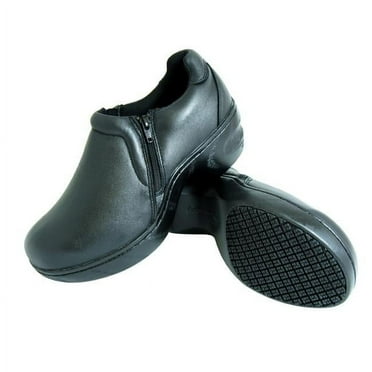 Mens Slip-Resistant Slip on Work Shoes, Black - Size 9