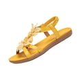 thumbnail image 2 of hoksml Women's Floral Applique Flat Sandals, Elastic Ankle Strap Open Toe Shoes for Summer and Casual Wear, 2 of 9