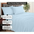 thumbnail image 4 of Royale Linens Bamboo Queen Flat Sheets Only - Cooling Sheets - Organic Viscose Derived from Bamboo - Queen Size Flat Sheet Only - Top Sheet - Breathable & Silky Bedding (Queen, Lake Blue), 4 of 9