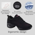 thumbnail image 5 of Womens Jazz Shoes Lace-up Sneakers Breathable Mesh Modern Dance Shoes Breathable Air Cushion Split-Sole Outdoor Dancing Shoes Platform Sneakers for Jazz Zumba Ballet Folk black pink 42, 5 of 7