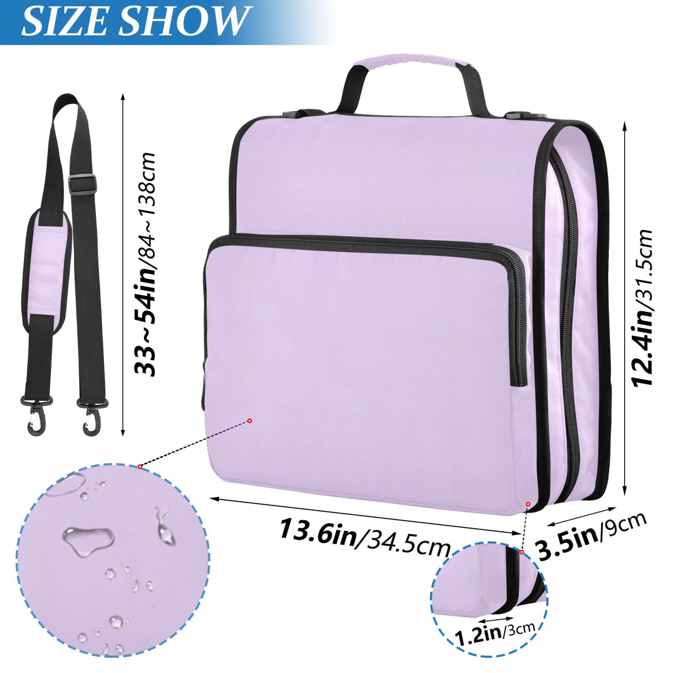 ALAZA Zipper Binder Light Purple Solid 3 Ring Trapper Keeper File Folder Organizer Bag