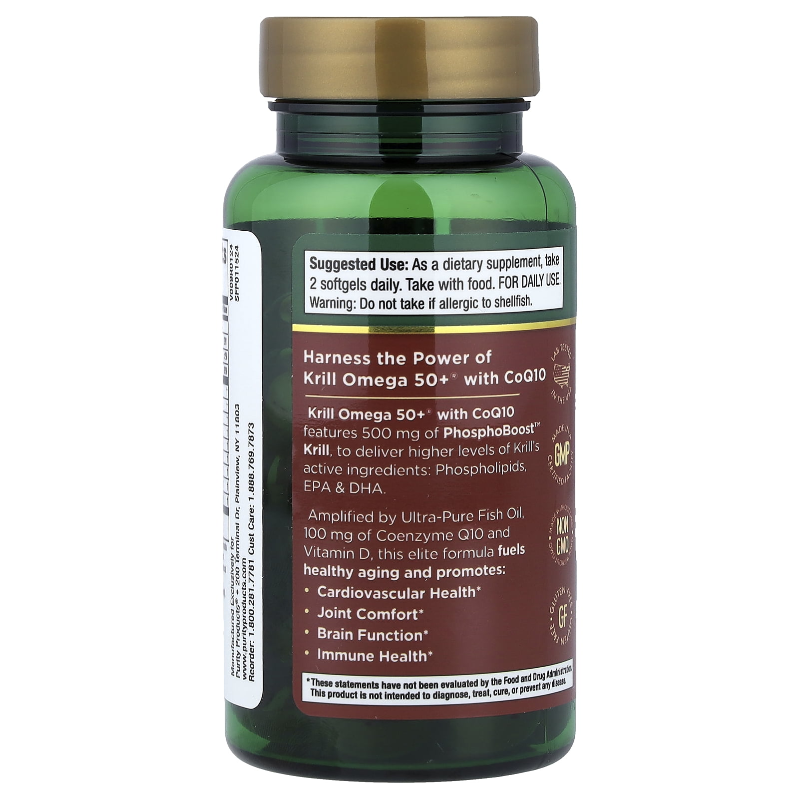 Purity Products Krill Omega 50+® with  CoQ10, 60 Softgels