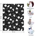 thumbnail image 4 of Spooky Halloween Ghosts Pattern Blanket,Comfortable Soft Flannel Throw Blanket,All Season,Warm Lightweight Blankets for Sofa Bed Couch Living Room Chair,30"x40", 4 of 4