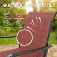 thumbnail image 6 of Memoryfield Outdoor Swivel Bar Stools Set of 2, Bar Height Patio Chairs with High Back & Armrests, Textilene Fabric Bar Stools for Patio, Deck, Backyard & Garden, Red, 6 of 8