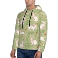 thumbnail image 3 of Xecao Cute Rabbit And Flower Pattern Men's Adult Pullover Hoodie,Hooded Sweatshirt-4X-Large, 3 of 7
