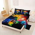 thumbnail image 2 of Erosebridal Basketball Gamepad Gaming Queen Sheet Sets For Boys,Watercolor Oil Painting Aesthetic Art Bed Set 4 Pieces, 2 of 6