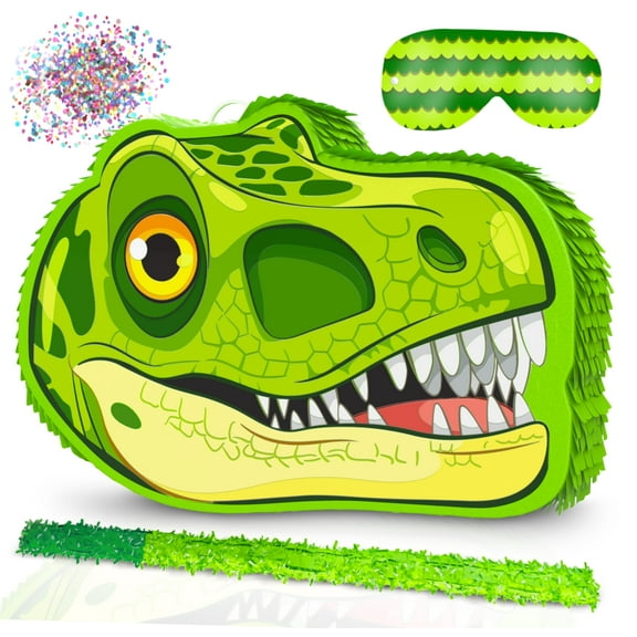 Jergrim Dinosaur Pinata Head, 4 Piece Set, For Jurassic Party Supplies, Dino Parties Decoration, Roar Pinatas, Birthday, Mexican Piñata De Dinosaurio Fits Pinata Stuffers And Dinosaurs Party Favor