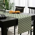 thumbnail image 4 of Green Morocco Cotton Linen Table Runner 13 x 70 inch Boho Farmhouse Abstract Geometric Simple Non-slip Rectangular Dining Table Decor for Wedding Party Holiday Dinner, 4 of 8