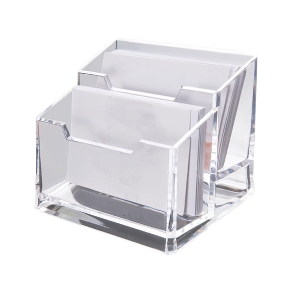 Rkxzt Plastic Business Card Box Transparent Business Card Storage Box ABS Plastic Clear Organizer for Office Home 1 Count Storage