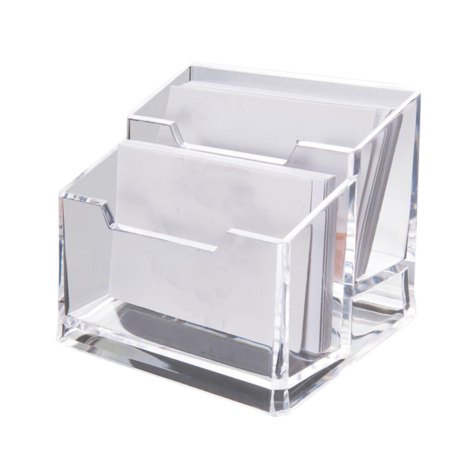 Lot De 4 Boîtes Transparentes Pour Cartes De Visite - Plastique Durable - Rangement Bureau, Organisation
