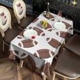 thumbnail image 2 of Brown Footballs Pattern Rectangle Tablecloth 60"x120",Waterproof Polyester Rectangle Table Cloth, Wipeable Spillproof Polyester Tablecloth for Dining, Camping, Indoor and Outdoor, 2 of 6
