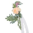 thumbnail image 2 of Respaldo de silla de boda, flores artificiales, decoración de flores para silla de boda con tela de hilo para decoraciones de pasillo de boda, 2 of 8
