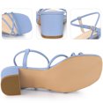 thumbnail image 3 of Open Toe Slingback Chunky Heel Sandals for Women Light Blue US 10/UK 8/EU 41, 3 of 6