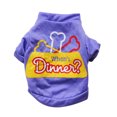 thumbnail image 2 of Flmtop Pet Dog Puppy Letter Bone Pattern Vest Spring Summer Costume Apparel Poodle Purple, 2 of 9