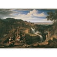 thumbnail image 2 of Joseph Anton Koch 24x18 Gold Ornate Framed and Double Matted Museum Art Print Titled - Tivoli's Waterfalls Near Rome (1818), 2 of 4