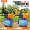 thumbnail image 2 of VEVOR Pompe de Puits Peu Profond 1 Hp avec Réservoir à Pression Pompe de Surpression d'Irrigation 1000 Gph, 2 of 9