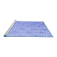 thumbnail image 2 of Ahgly Company Machine Washable Indoor Round Abstract Blue Modern Area Rugs, 4' Round, 2 of 4