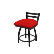 411 Jackie 18" Low Back Swivel Vanity Stool with Black Wrinkle Finish and Canter Red Seat