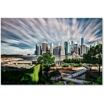 Trademark Fine Art "Brooklyn Bridge Park and Financial District - III" Canvas Art by David Ayash