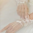 thumbnail image 6 of Ludlz Lace Mesh Bowknot Bride Full Finger Gloves Bridal Wedding Dress Accessories, 6 of 8