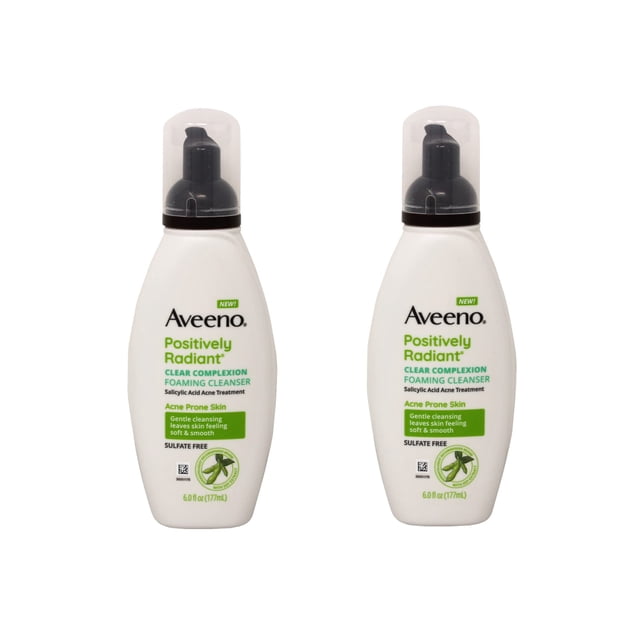 Aveeno Active Naturals Limpiador espumoso para tez clara, 6 onzas (paquete de 2)