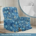 thumbnail image 3 of Xixirimido Snowflakes Blue Pattern Recliner Chair Covers 4 Pieces, Stretch Lazy Boy Recliner Cover, Recliner Sofa Slipcover with Pockets, Furniture Protector for Living Room, Pets, Kids, 3 of 8