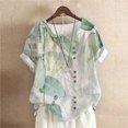 thumbnail image 2 of Boho Tops for Women Plus Size Cotton Linen Classic Teacher Tops Stretch Fall Spring Fashion Clothes Vacation Outfits, Yellow,L, 2 of 4