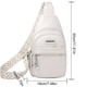 thumbnail image 3 of Bolso de pecho para mujer Bolso de hombro de PU de moda informal Bolsillo de cintura en el pecho (Blanco), 3 of 6