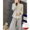 thumbnail image 2 of Pijama de mujer de verano de manga corta con almohadillas para el pecho, traje a rayas, ropa para el hogar, 2 of 5