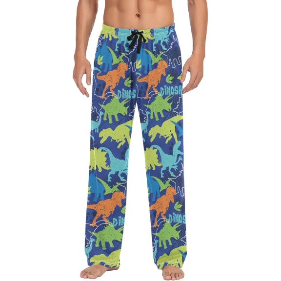 GZHJMY Dinosaur Pajama Pants for Men, Lounge Pants Lightweight Men Pajama Bottoms with Drawstring Pockets, Christmas New Year Birthday Gifts, Medium