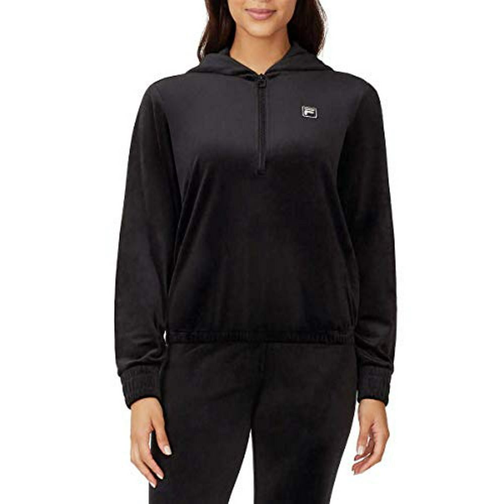 FILA - Fila Womens Velour Quarter Zip Hoodie (Black, Medium) - Walmart ...