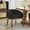 Black, variant on Set of 1 Mid Century Modern Upholstered Barrel Dining Chairs with Arms, Farmhouse Linen Kitchen & Dining Room Chairs with Hardwood Frame, 19" W Accent Chairs for Living Room (Beige)